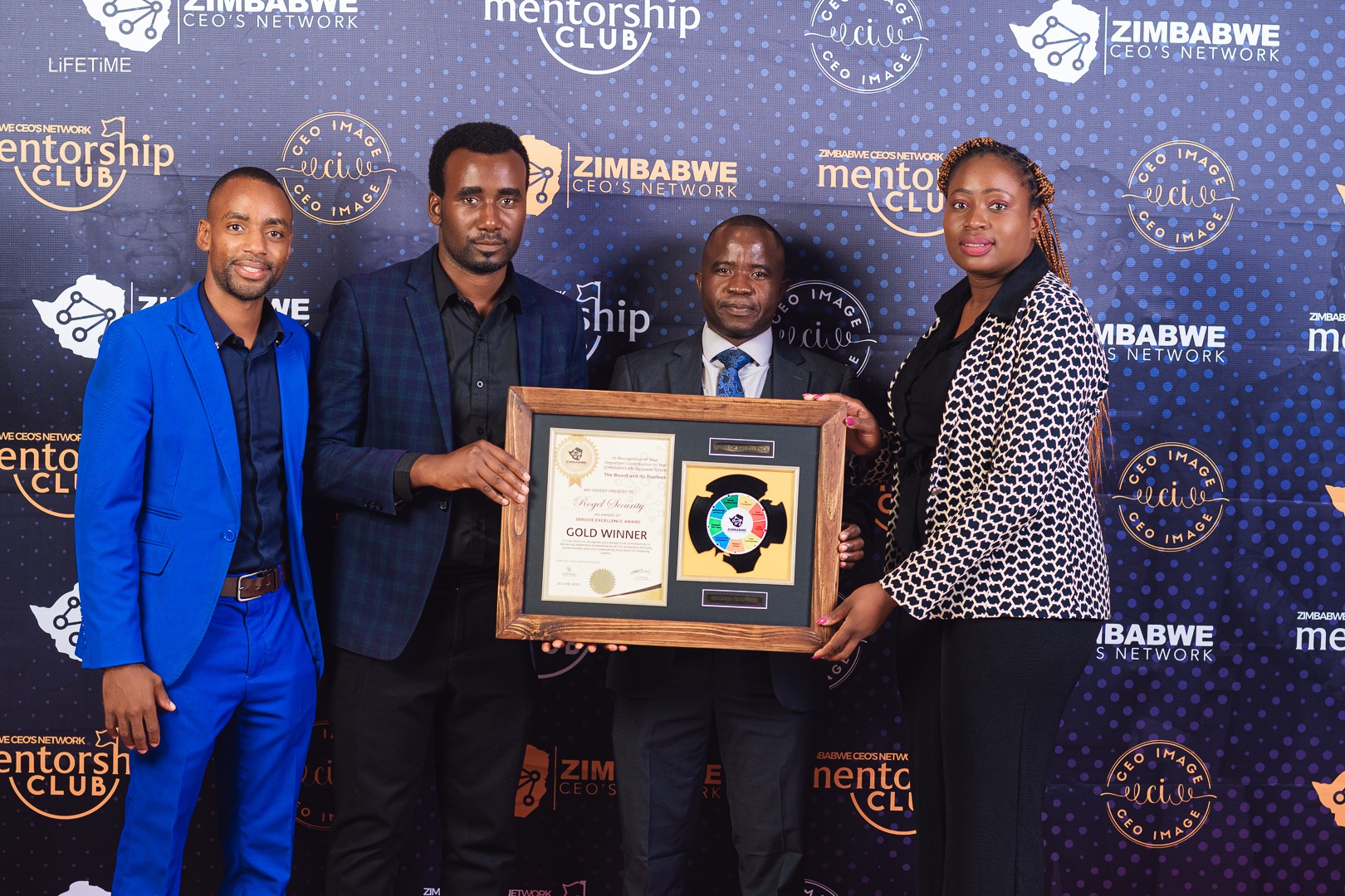 Rogel Security team receiving an award