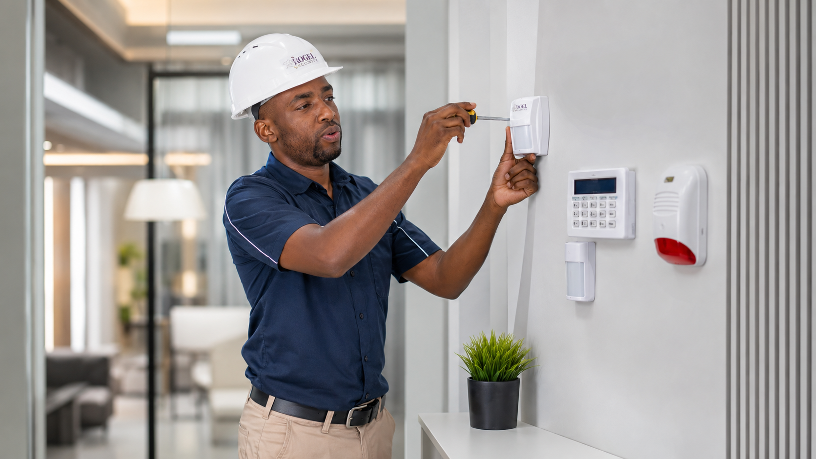 Professional alarm system installation by Rogel Security